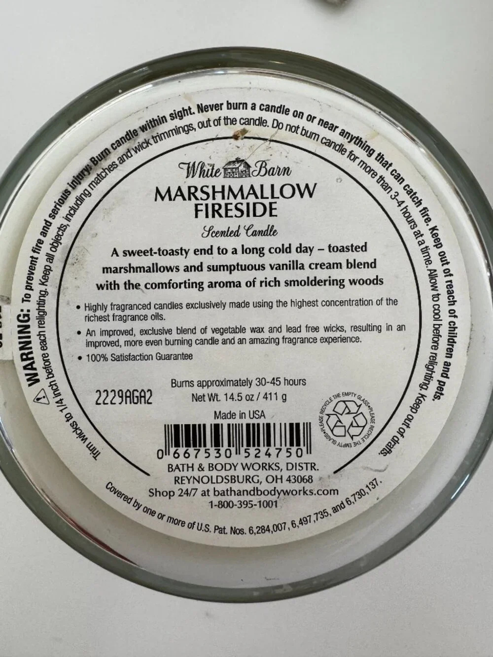 Bath & Body Works Marshmallow Fireside 14.5 ounce 3-wick candle - Picture 3 of 3